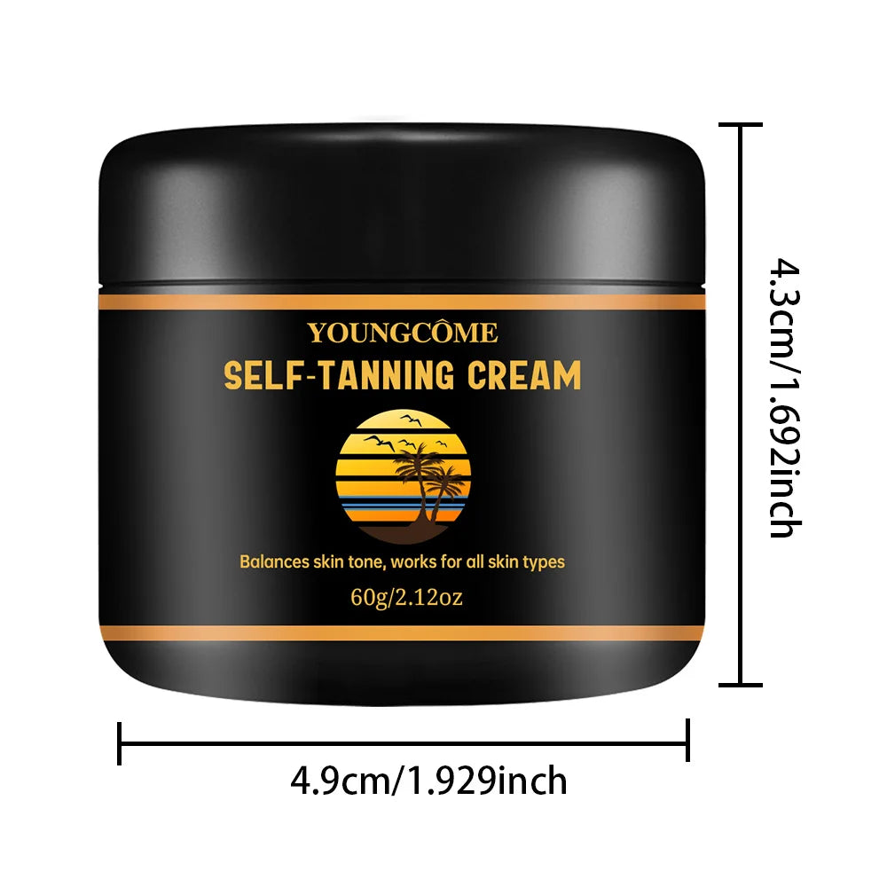 4 PCS Set Self-Tanning Cream with Hyaluronic Acid & Vitamin E - Streak-Free Sunless Tanner for Face/Body, 24H Waterproof for All Skin Tone Beach Sun Protection Women Skin Care Supplies Korean Products