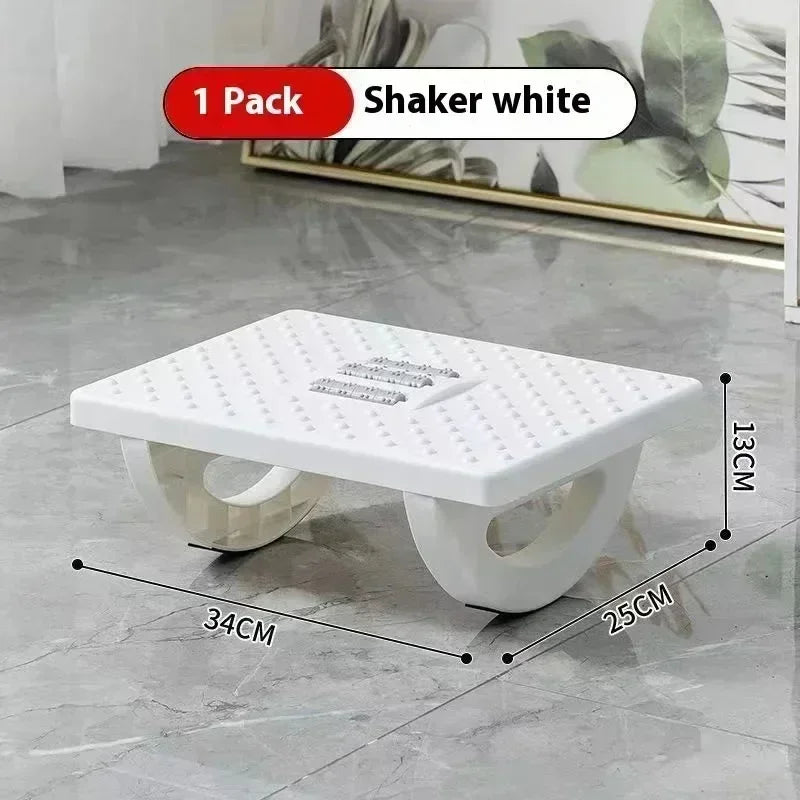 Black/White Color Home Office Work Computer Gaming  Footrest Under Desk Foot Stool Anti-Crossed Legs Semi-Circular Rocking Chair Anti-Slip Massage Roller Footrest Foot Stool