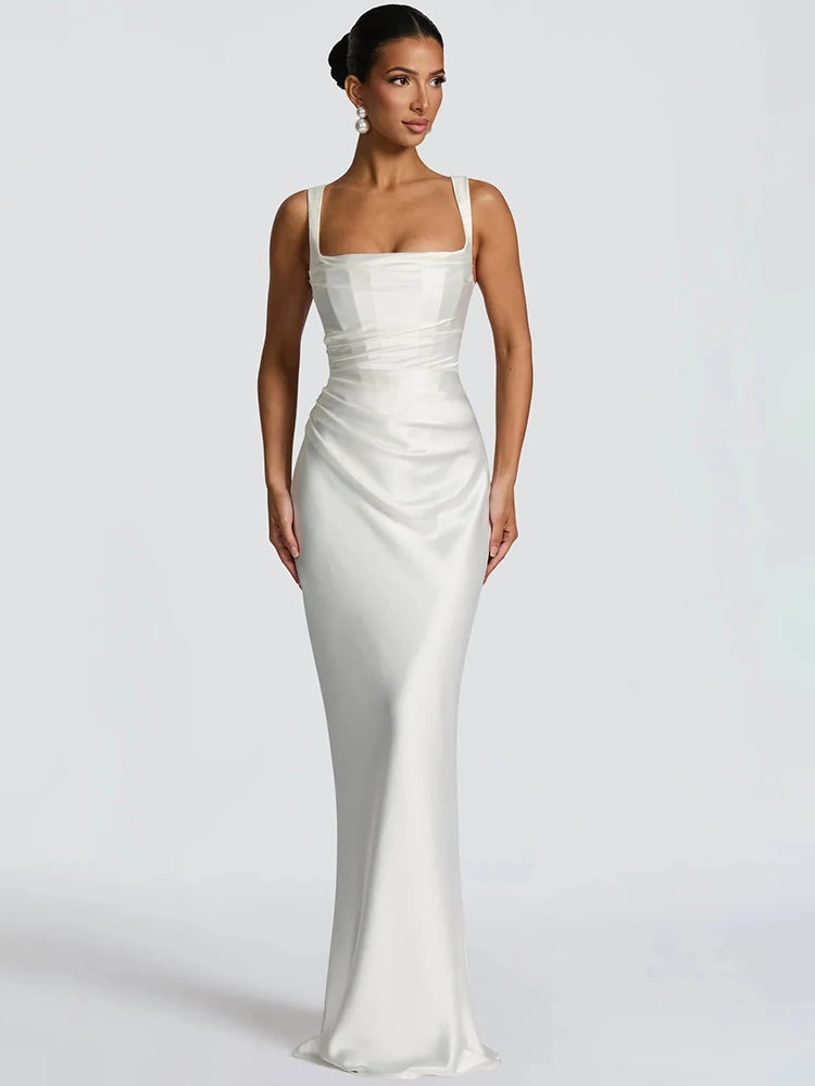 4 Colors  Satin Backless UK Size Sexy Luxury Maxi Dress Women Elegant Halter Off-Shoulder Sleeveless Lace-Up Bodycon Evening Wedding Guest Business Party Celebrity Long Dresses.