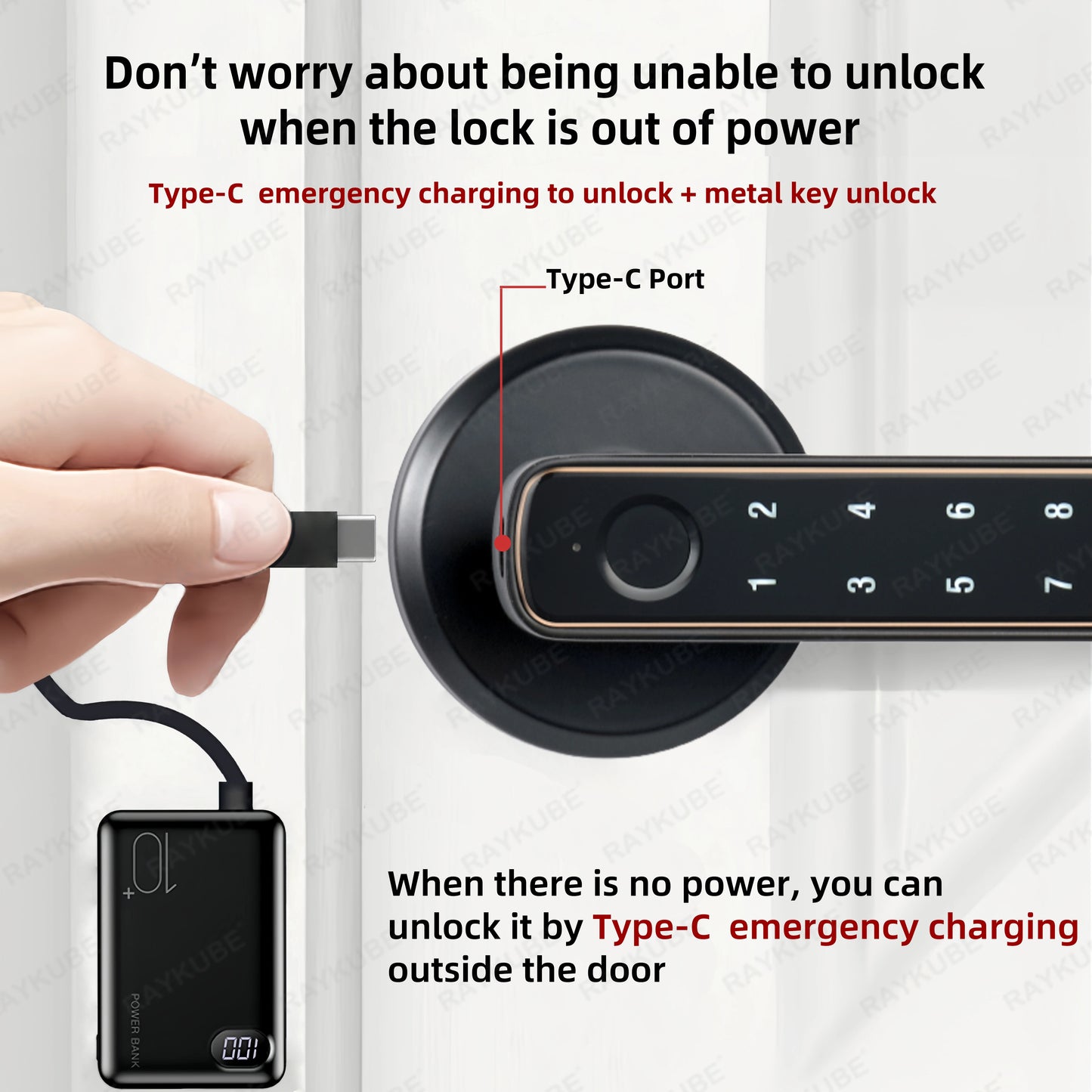 TUYA Digital Fingerprint Door Lock Electronic Lock with Password/Key/Smart Life/TUYA APP Remote Unlock For Bedroom