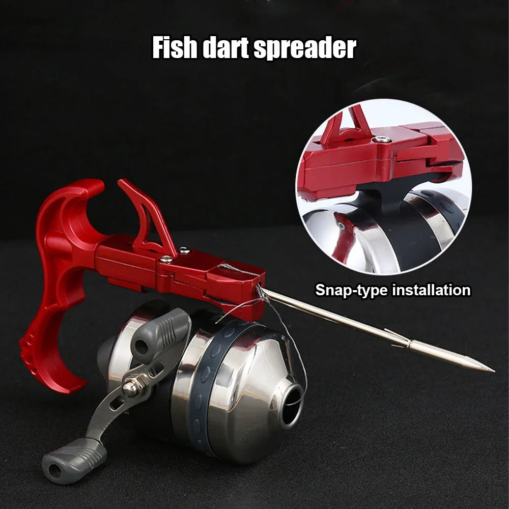 NEW Arrivals Fish Dart Spreader Releaser Fishing Shooting Slingshot Release Device Accessories Aluminum Fishing Slingshot Catapults Dart Catapults for River Lake Fishing Supplies