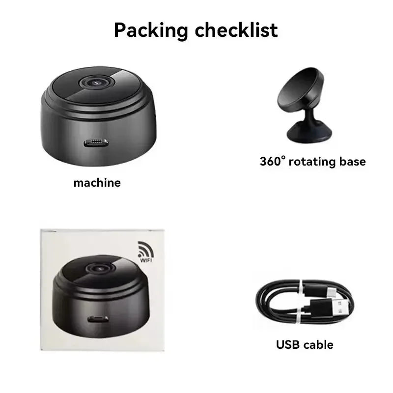 NEW 4 PCS Set  A9 Mini Camera Wi-Fi Wireless Security Protection Remote Monitor Camcorders Video Surveillance Smart Home Mini Night Vision Cam HD Camera Home Office Security Supplies