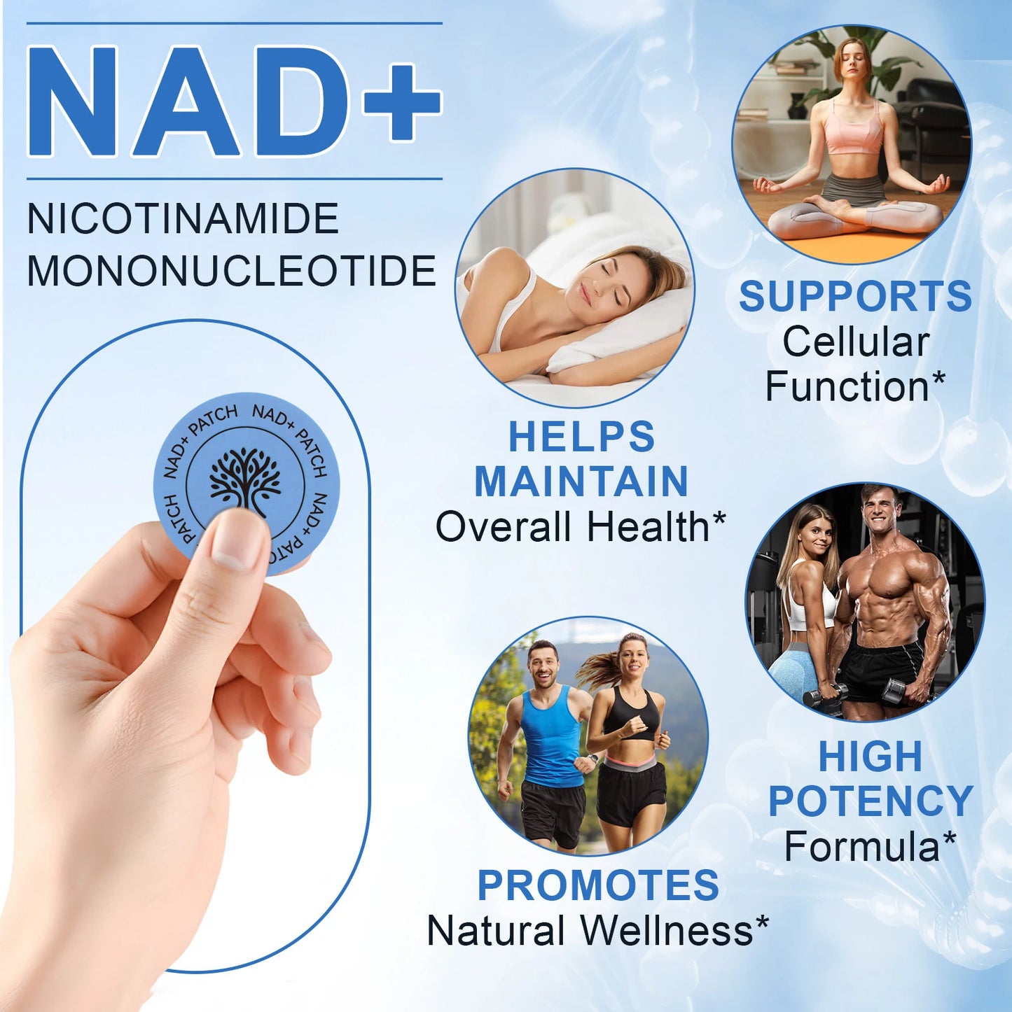 Buy 10 Get 12 Free  NAD+ Weight Management Assistance Patch Easy To Use Body Weight Loss Sticker Women Men Body Care Patches Set Body Care Accessory Sets Health Care Supplies