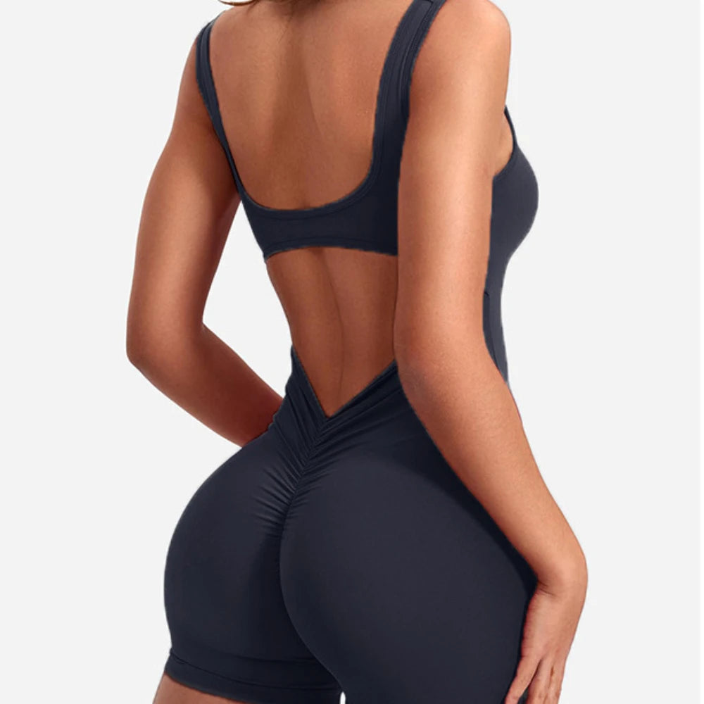 Women Bodysuit Female Yoga Sport Sets Sleeveless Backless Sexy High Waist Leggings One Piece Fitness Jumsuits Sportswear