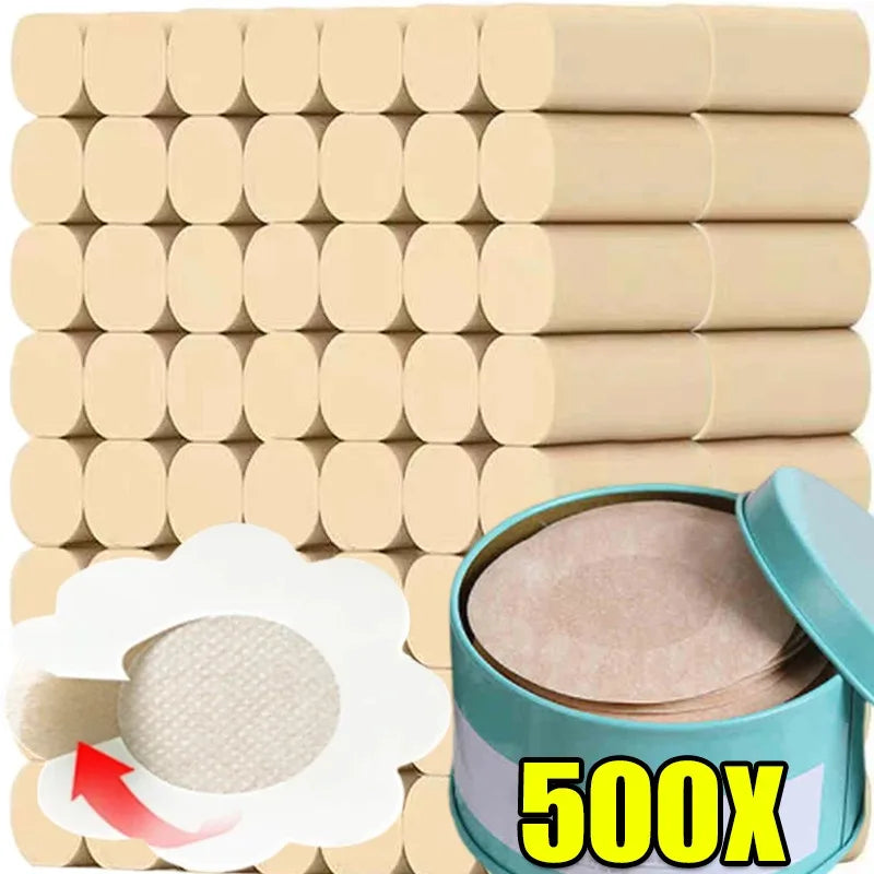 500 PCS Set Bamboo Fiber Cotton Disposable Women's Breast Patches Anti Convex Point Invisible Breathable Anti Allergic Chest Patch Sling Anti Glare Pasties Tits Breast Cover Pads Ladies Underwear Accessory Sets