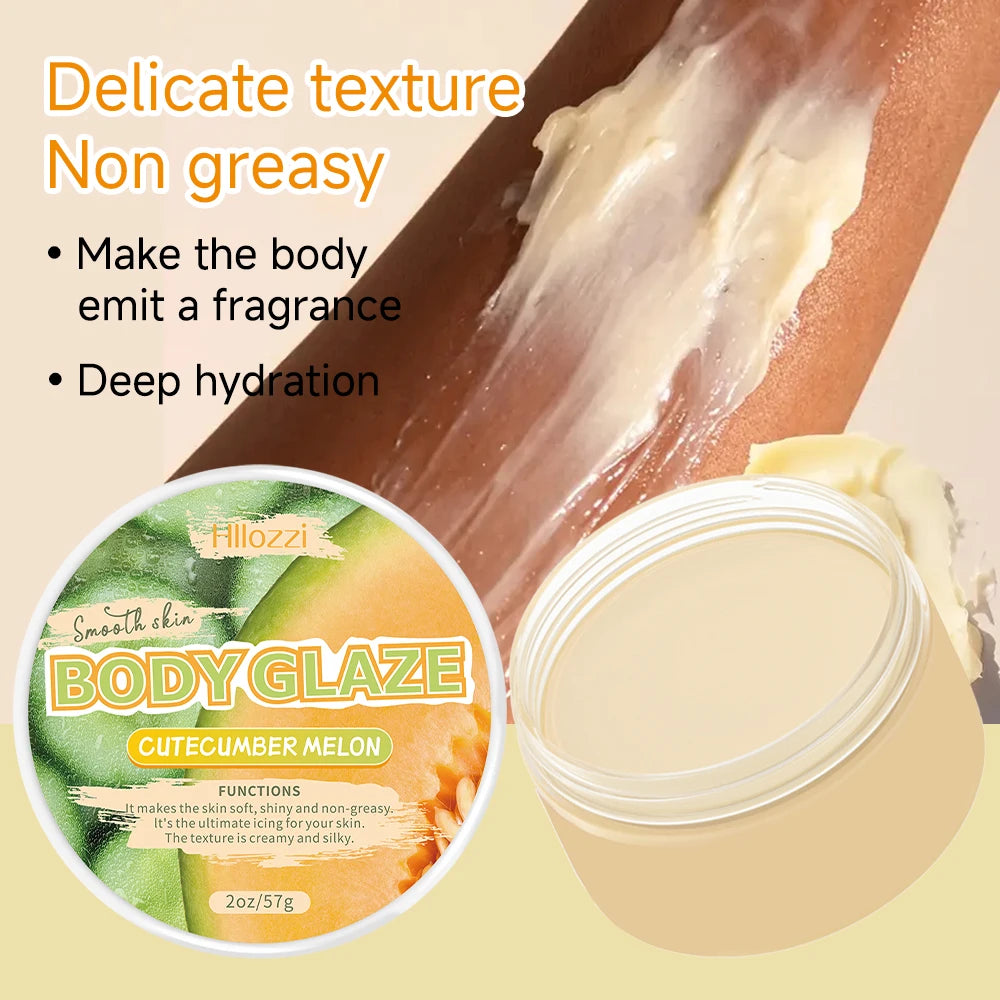 3 PCS Set Cucumber Melon Body Oil and Glaze Set Comes with a Free Rollerball Applicator for Moisturizing and Hydrating Dry Skin. Face Body Skin Care Sets Korean Products