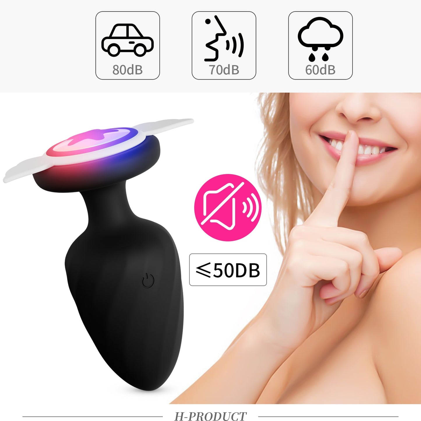 Vibrating Plug With Wings LED Light Anal Buttplug Remote Control Vibrator For Women Men Male Prostate Massager Anus Sex Toys