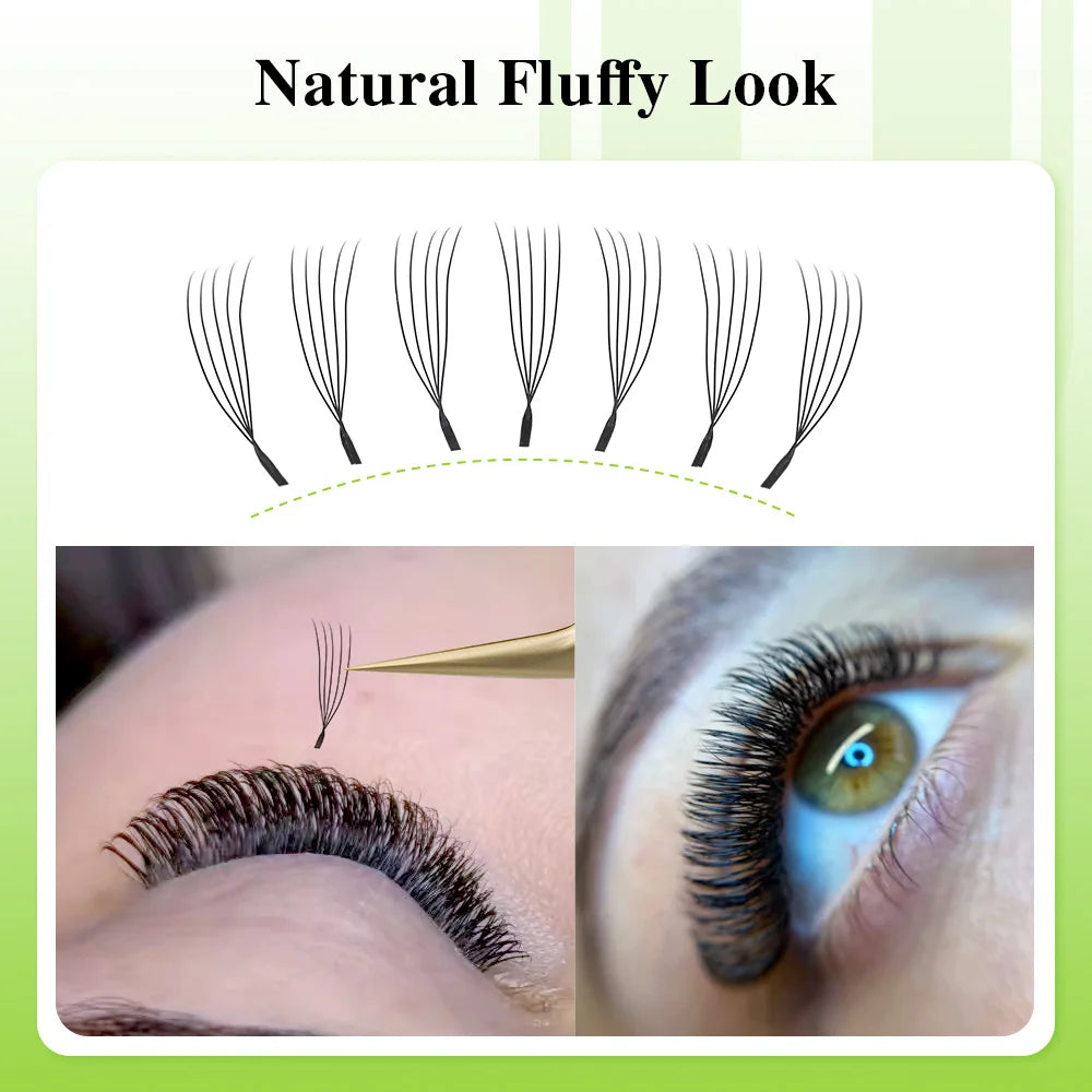 Japanese NAGARAKU U-Shaped 3D 4D 5D Full Set Lashes Extensions Natural Soft U Lashes Premium Mink Brazilian Cilios Mink False Eyelashes Women Girls Cosmetic Accessories