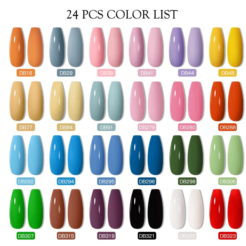 NEW Arrivals 24/40.120PCS Set Colors Gel Nail Polish Set Semi Permanent Hybrid Gel Varnish Set Base Top Coat Soak Off UV LED Nail Gel Kits Manicure Pedicure Accessories Nail Care Tools Sets Cosmetic Supplies