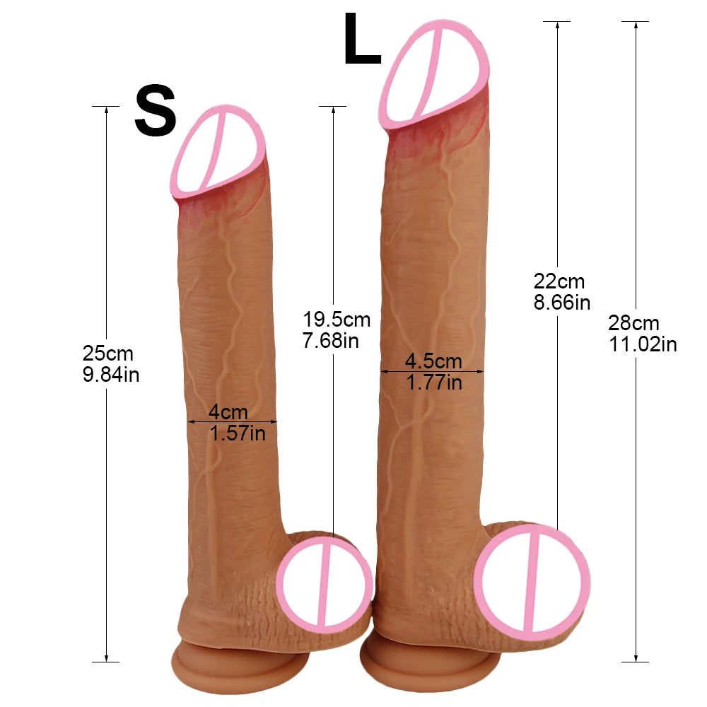 S/L Realistic Dildo Cheap Anal Sex Toys Soft Skin Penis Long Huge Adults Dick Strapon Suction Cup For Female Vagina Masturbator