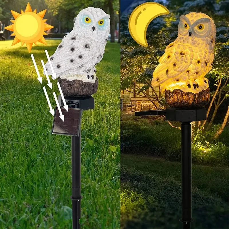 Solar Owl Ground Light LED Outdoor Courtyard Lamp Garden Light Waterproof Stake Light Pathway Decor Solar Patio Ground Lantern