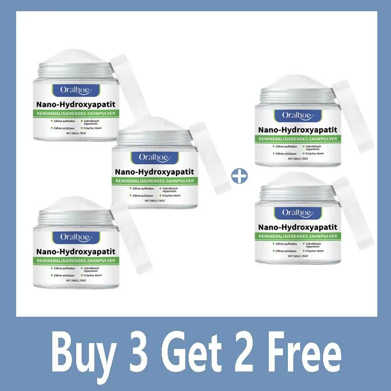 Buy 10 Get 12 Free  Whitening Tooth Powder with 10% Hydroxyapatite - Remineralizing, Cool Mint, Enamel Repair & Fresh Breath Oral Hygiene Sets Dental Supplies