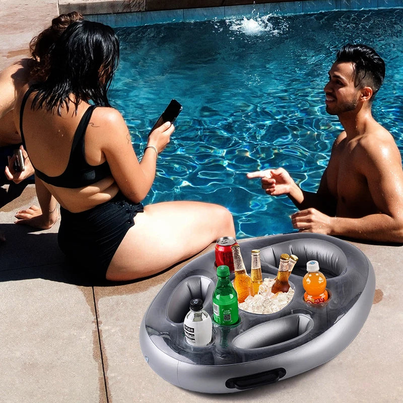 NEW 70x50CM Summer Sea Bucket Cup Holder Inflatable Pool Beach Swimming Play Family Party Float Beer Drink Tray Cooler Table Home Swimming Pool Beach Accessories