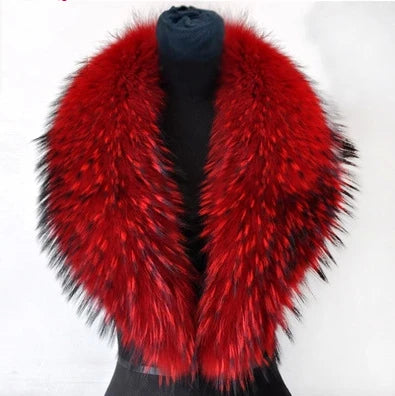 NEW Arrivals Luxury Real Natural Color Raccoon Fox Real Fur Collar Scarf Genuine Big Size Scarves Warp Shawl Neck Warmer Stole Muffler with Clip Loops Ladies Luxury Fashion Apparel Accessories Clothing Supplies