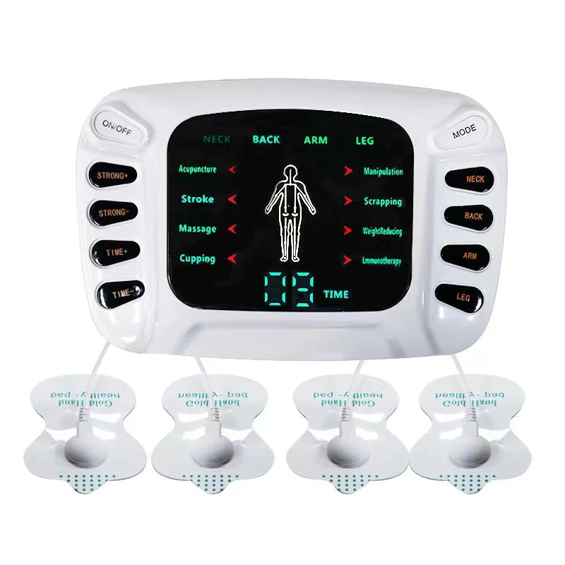Full Set Electrical Muscle Stimulator + Slippers + Socks English Button Therapy Massage TENS Electronic Massager  Physiotherapy TENS Machine Health Care Supplies