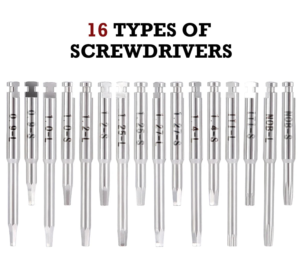 Dental Electric Wireless Torque Driver Implant Torque Wrench with 16pcs Screwdrivers Kit Implant Motor Dentistry Tools