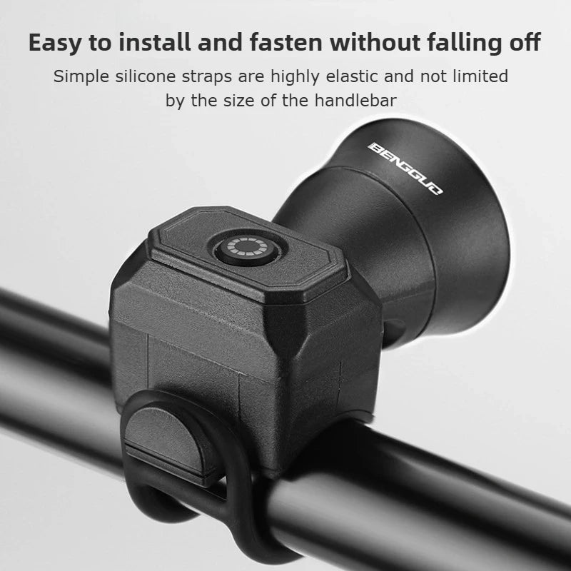 Electric Bicycle Horn Mountain Bike Mini USB Charging/Battery Waterproof Electronic Bike Bell Riding Equipment Bicycle Accessories Sports Supplies