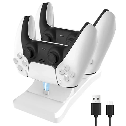 NEW Arrivals Dual Controller Charging Stand for Play Station 5 Controller Charger Dock Station PS5 with Fast Charging AC Adapter 5V 1.2A Video Games Computer Accessories Electronic Supplies