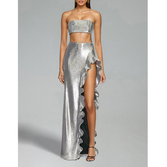 NEW Arrivals  2PCS Set Sexy Bikini Set Brazilian Bikini Women Swimwear Skirt Bathing Suit Girls Summer Beachwear Dress Cover Ups Dress Ladies Summer Beach Wear