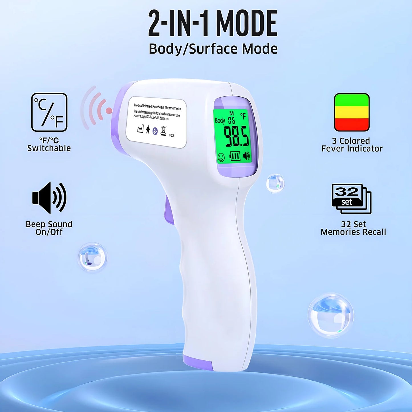 NEW Medical Fever Infrared Thermometer Digital Non-Contact Laser Thermometer Body Baby Adult Forehead Temperature Fever Measure Health Care Accessories