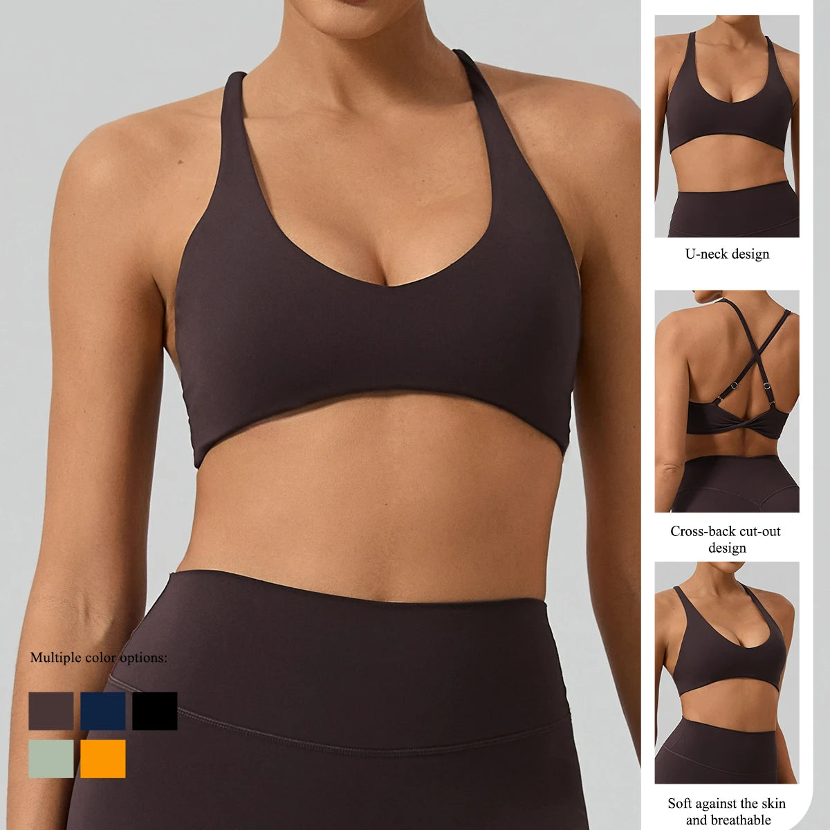 5 Colors S-XL  Gym Sports Bra Women Yoga Bra Crisscross Back Tight Running Pilates Fitness Bralette Breathable Quick Dry Workout Top