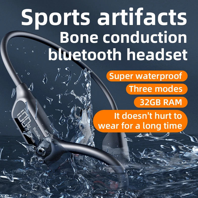 Bone Conduction Headphones IPX8 Waterproof Swimming headphones 32G MP3 player Bluetooth 5.3 HIFI Bass Sports Wireless Headset