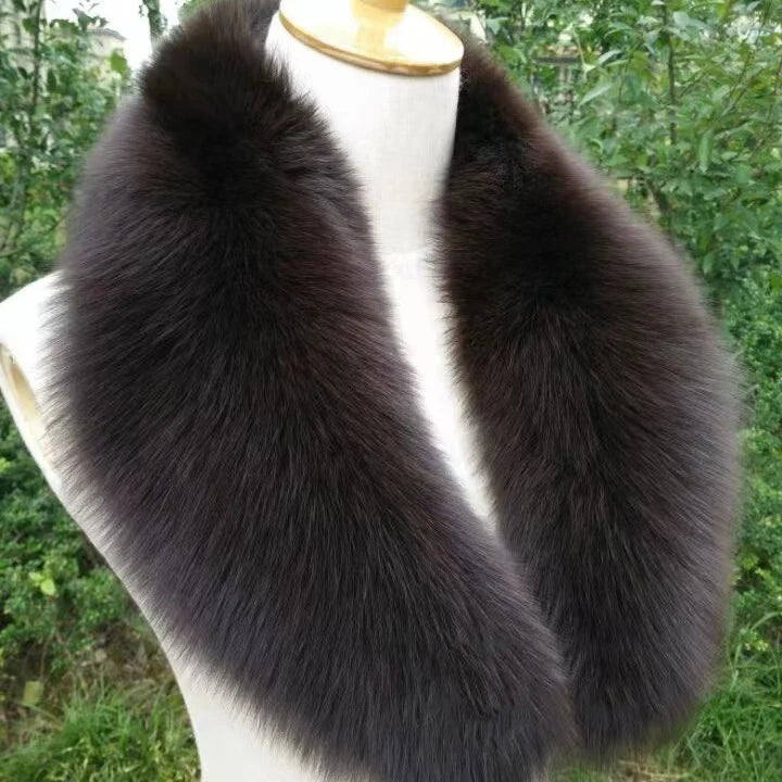 NEW Arrivals Luxury Real Natural Color Raccoon Fox Real Fur Collar Scarf Genuine Big Size Scarves Warp Shawl Neck Warmer Stole Muffler with Clip Loops Ladies Luxury Fashion Apparel Accessories Clothing Supplies