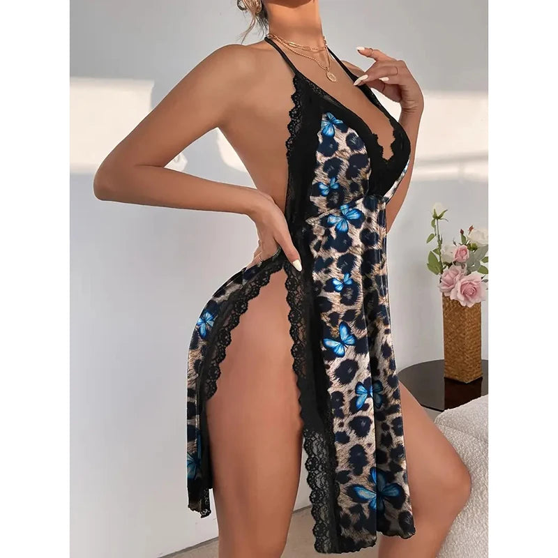 NEW Arrivals S-XL Size Sexy Women's Underwear Large Size Loose Home Nightgown Slit Pajamas