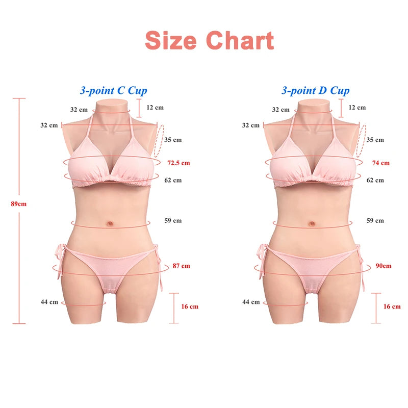 KUMIHO C/D Cup Silicone Bodysuit One Piece Sissy Fake Vagina Breast Forms No Arms For Mens Crossdresser Drag Queen Cosplay