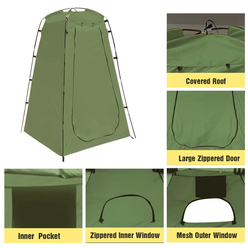 Portable Privacy Shower Tent Outdoor Waterproof  Changing Room Shelter for Camping Hiking Beach Toilet Shower Bathroom