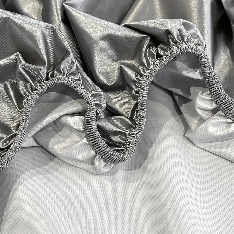 10 Colors Home Hotels Luxury Satin Waterproof Fitted Sheet Silky Solid Color Bed Sheet Breathable Elastic Band Sheets Smooth Bedsheet Mattress Cover