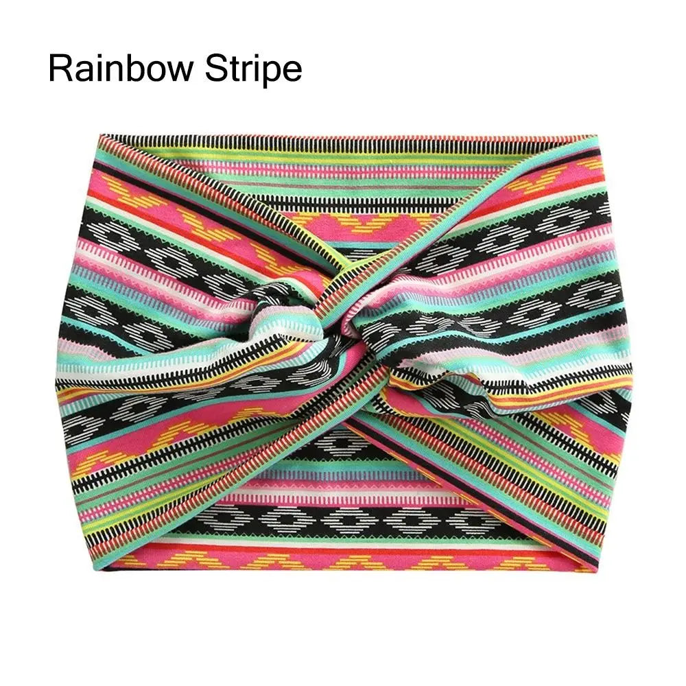NEW Arrivals 29 Colors/Patterns Sports Bohemian Wide Cotton Stretch Headbands Women Headwrap Yoga Hair Bands Headwear Bandana Twisted Wide Headbands Hair Accessories