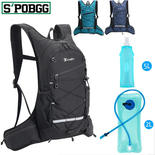 NEW Arrivals 3PCS Set Women Men Outdoor Travel Trail Running Hiking Climbing Camping Cycling Ultralight Backpack Hydration Jogging Vest Breathable Marathon Bicycle Bag Water Bottle 500ML