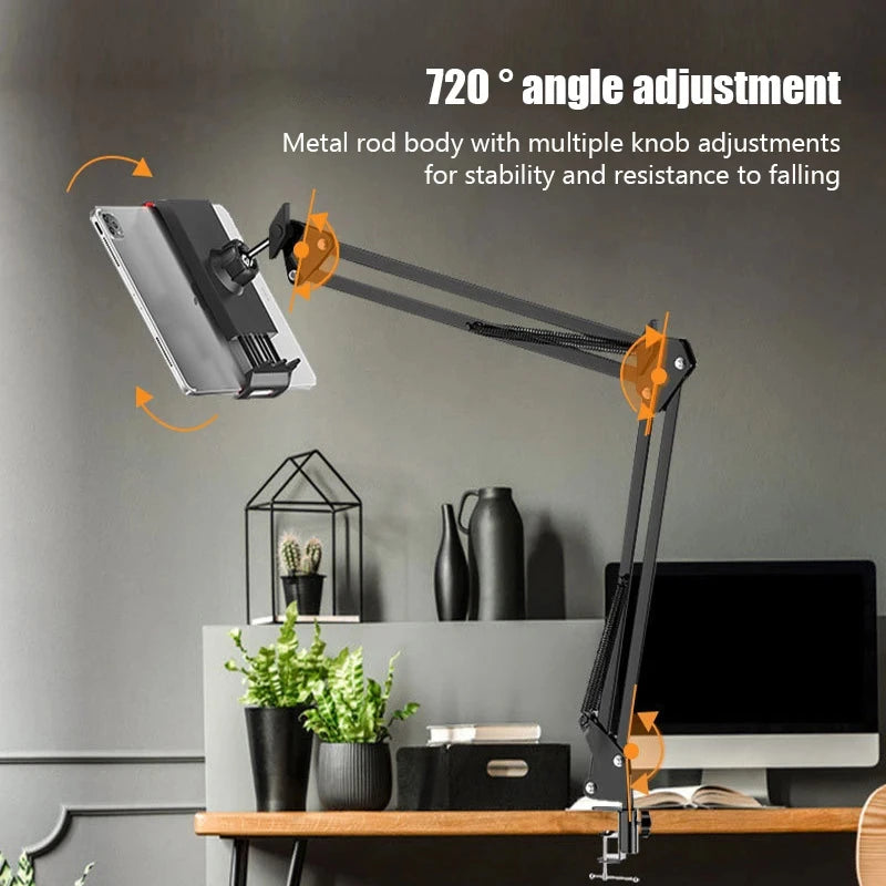 Heavy Mechanical Arm Tablet Phone Holder 360 Flexible Bed Stand For iPhone iPad Xiaomi Tablet Support Desktop Cantilever Bracket