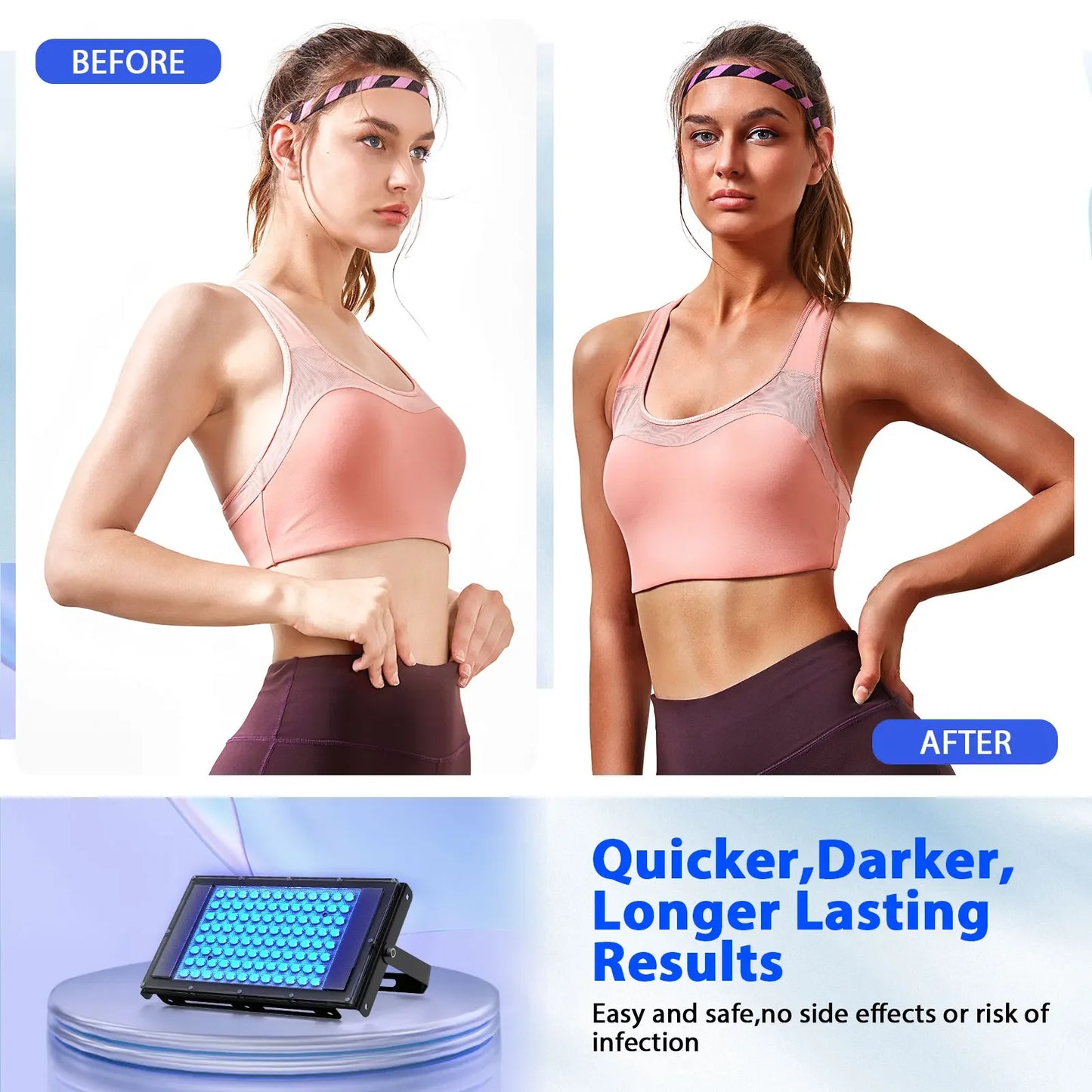 UV Solarium Lamp for Tanning Body Adjustable Stand，460nm&480nm Purple Light Ultraviolet Tanning Device for Skin Care Tanning