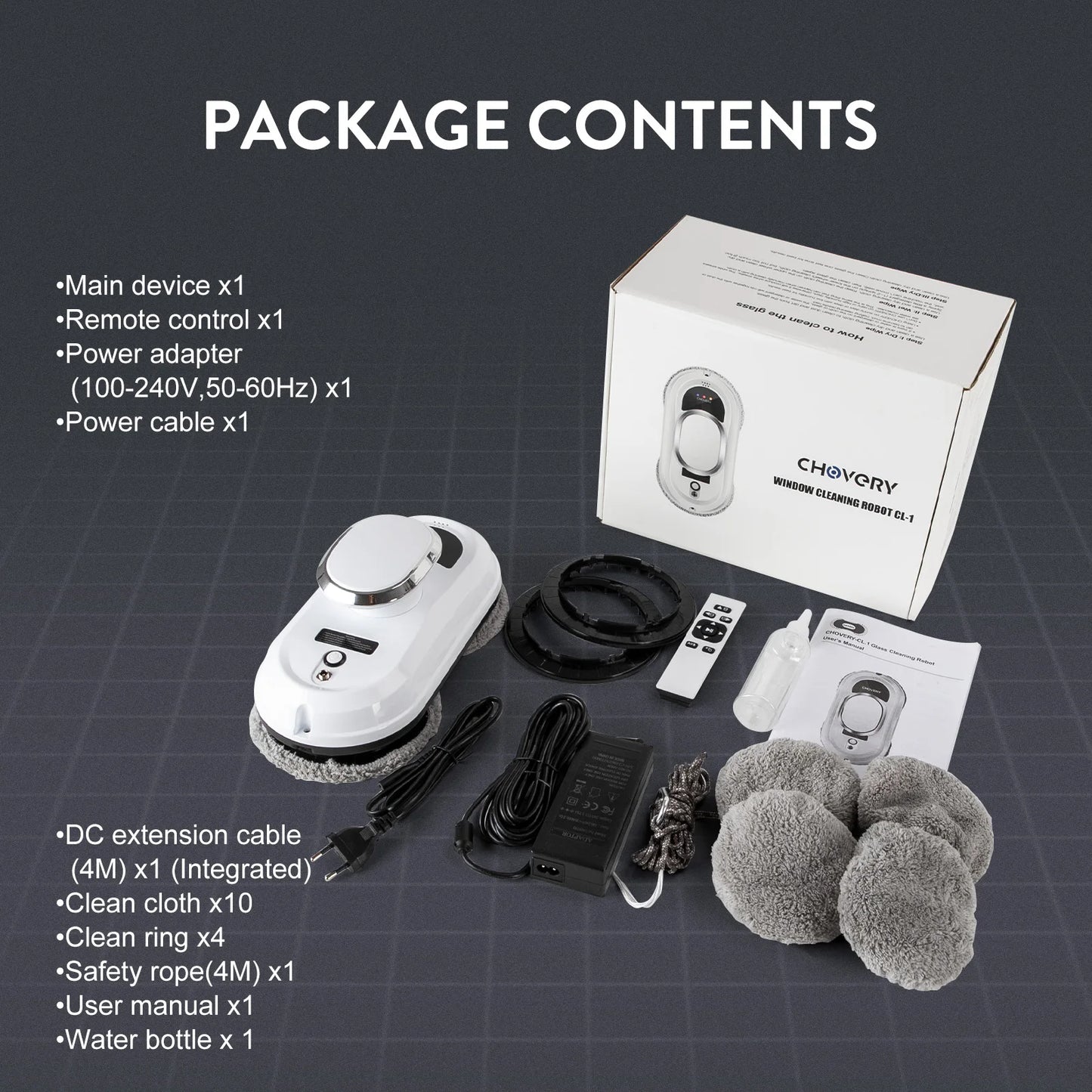 Robot Window Cleaner Window Cleaning Robot Smart Home  Robot Vacuum CleanerRemote Control Glass Cleaning Robots CHOVERY