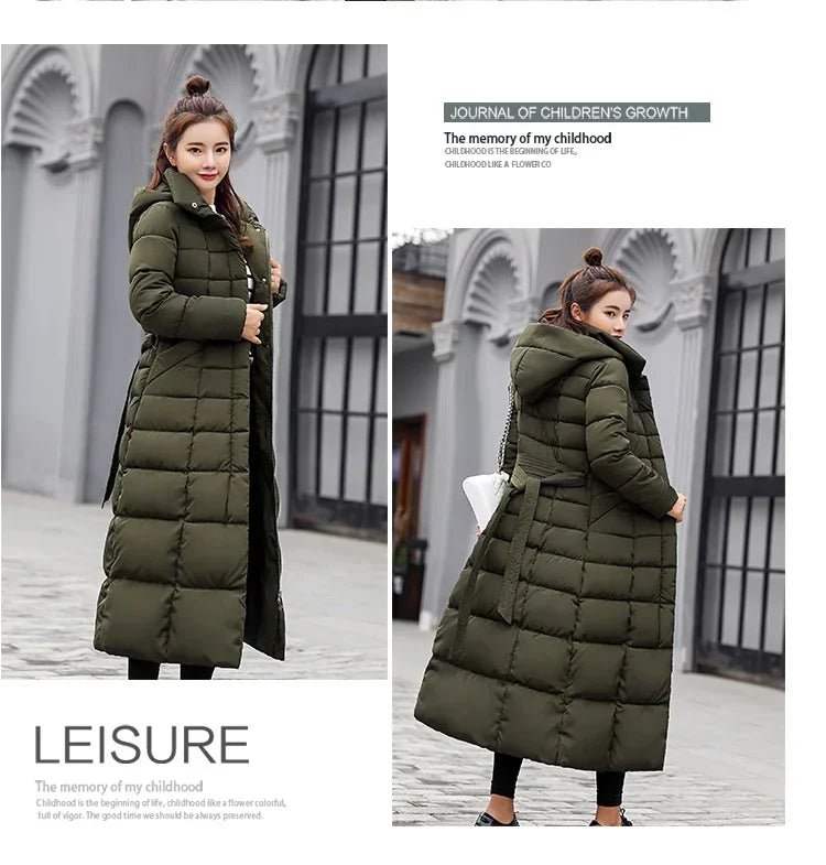 Low Price Sales Are Limited NEW Arrivals 5 Colors M-3XL Winter Warm Jacket Women's Bow Belt Real Fox Fur Collar Windbreaker Long Coat  Thick Snow Roads Overcoat