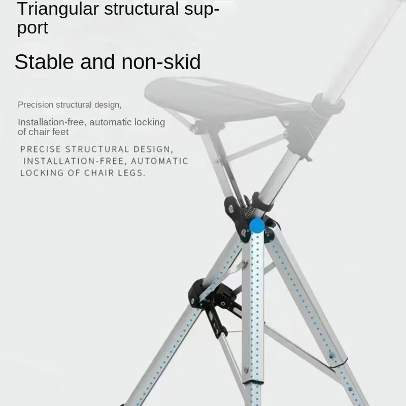 110KG Load Bearing New High Quality Aluminum Alloy Foldable Cane Stick Seat Adjustable Elderly Crutch Fishing Chair With Stool Outdoor Activities Walking Hiking Camping Mobility Medical Supplies