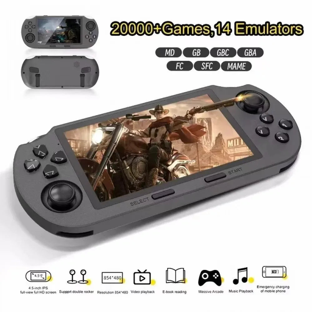 SF3000 Retro Handheld Game Console 4.3' Screen 64GB 2000+ Games 11 Emulators Portable Video Game Player Q21 500+ Games 3.5-inch