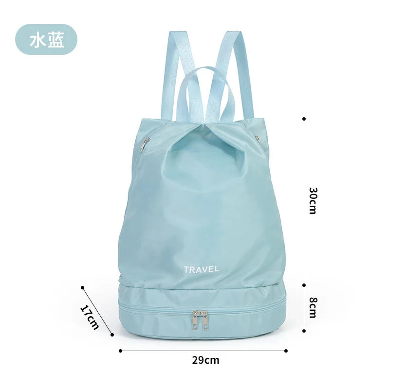 35L Large Capacity Swimming Bag, Waterproof Outdoor Travel Gym Fitness Backpack, Sports Equipment Storage Bag, Women's Dry Wet Separation Yoga Bags