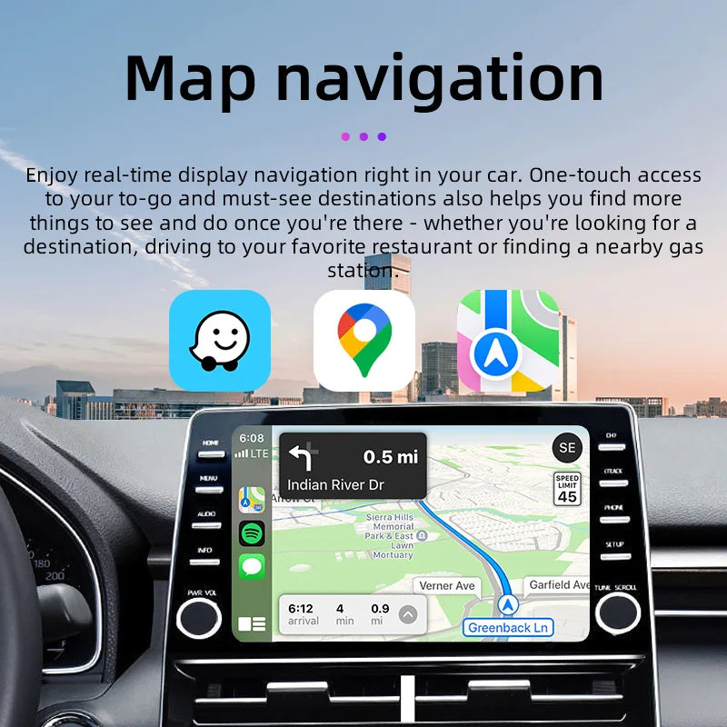 TIMEKNOW Carplay Wireless Adapter for Toyota Mazda Nissan Camry Suzuki Subaru Citroen Audi Mercedes Kia Ford Opel Spotify BT