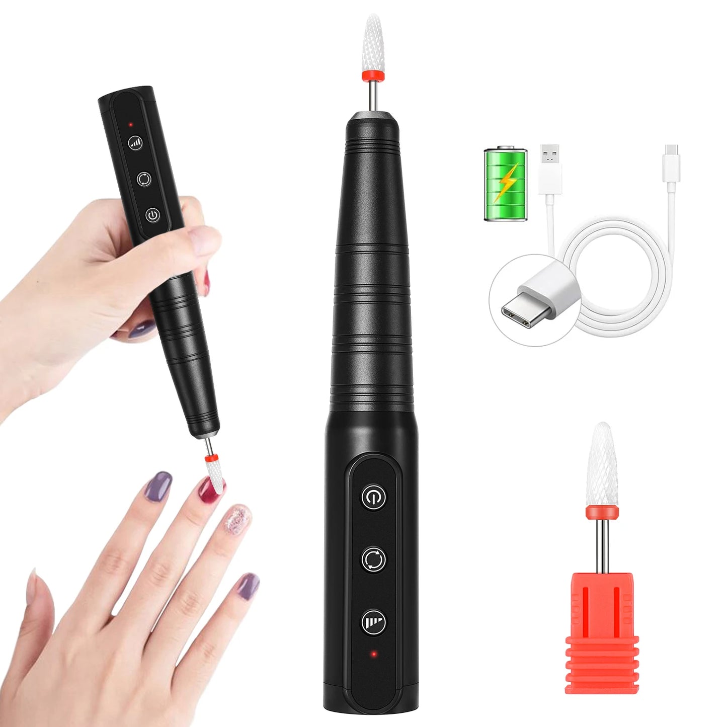 35000RPM Rechargeable Portable Nail Drill Machine With LCD Display Nails Sander For Acrylic Gel Polish Professional Nail Tool