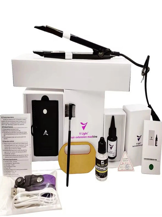 V Light Hair Extension Machine Set Kit With V Light Glue Original V Light Technology Tool Hair Extension Machine For Tape Glue Women Men Hair Care Supplies