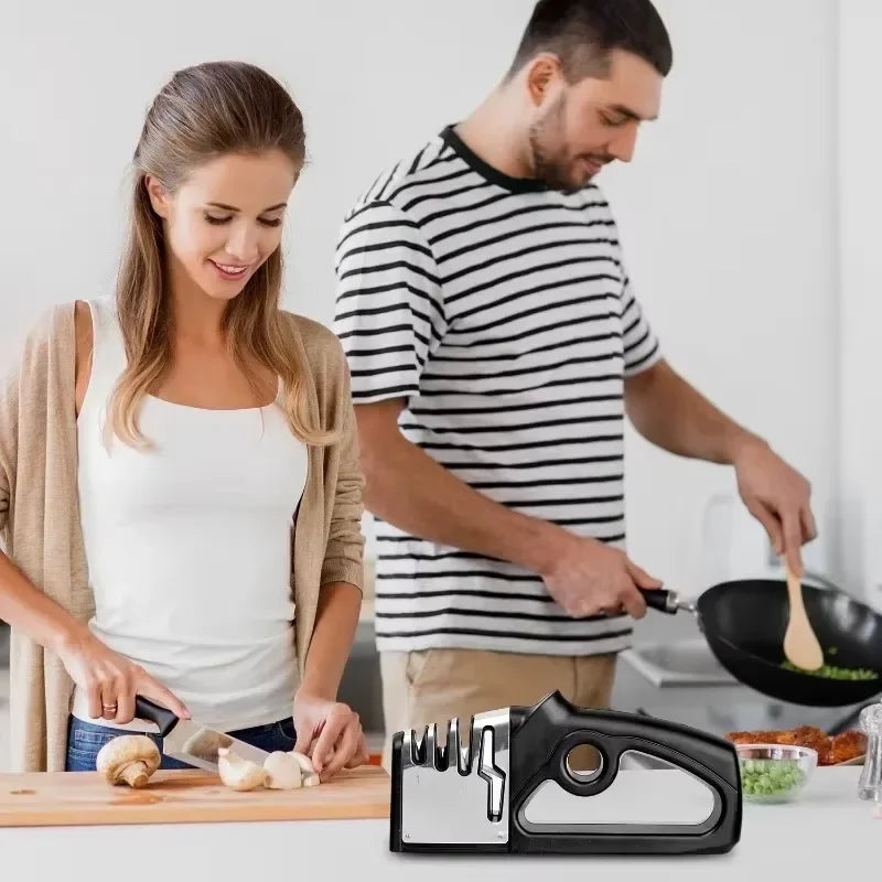 NEW Arrivals 4 in 1 Quick High Quality Sharpener Handheld Multifunctional Knife Sharpening Stone Scissor Knife Grinding Sharpener Kitchenware Scraper Tool