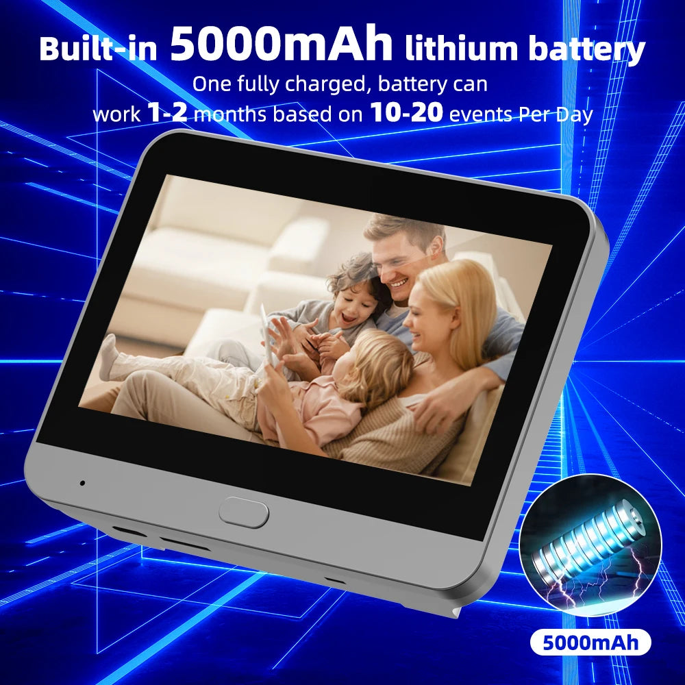 NEW Arrivals Alexa Google Two Way Audio 3MP TUYA  Smart Life APP 2.4Ghz 128G Wi-Fi Digital Magic Eye Door Viewer Battery Peephole Camera 4.3inch Screen Monitor Home Office Security Supplies