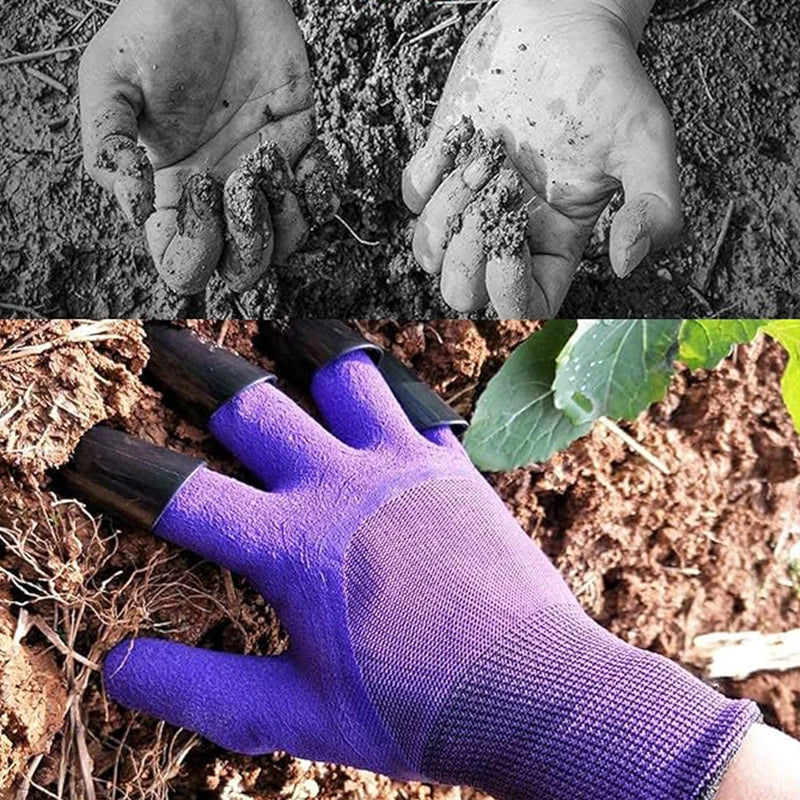 NEW Arrivals Green/Purple/Brown Color Garden Digging Gloves, Stab Resistant, Waterproof, Claw Resistant, Wear-Resistant, Ground Scraping, Grass Pulling, Soil Digging, Top Quality Gardening Gloves