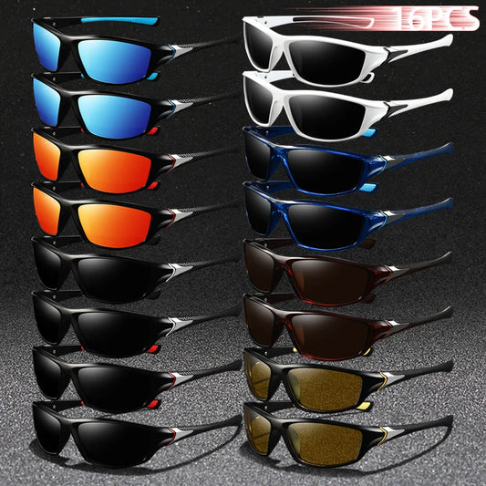NEW Arrivals 16PCS Set Fashion Vintage Decoration Metal Sports Sunglasses Men Women Running Cycling Mountaineering Outdoor Sport Sun Glasses UV400 ﻿Eyewear Sports Supplies