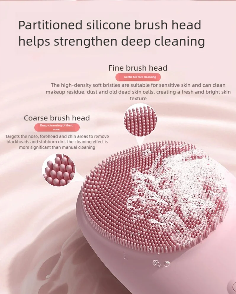 NEW Electric 7 in1 Silicone Blackhead Exfoliating Skin Tightening Massage Home Spa Face Cleaner Care Cleansing Face Brush Cleanser Women Skin Care Accessories Beauty Salon Devices