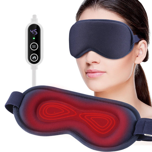 Electric Heated Eye Mask, USB Eye Mask for Dry Eyes with Constant Heating Temperature, Warm Compress Heating Pad for Sleep Dark Circles Removal Eye Strain Massage Relaxation Mask