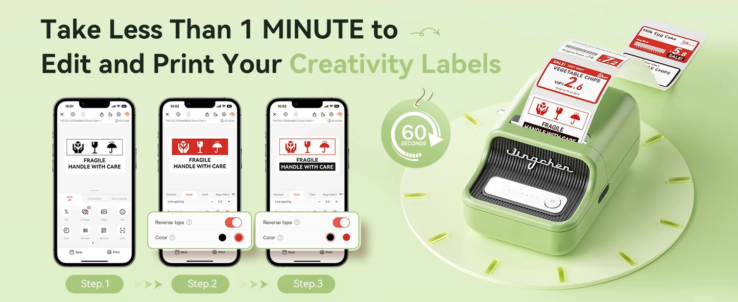 B21 PRO Mini Adhesive Label Printer Wireless Portable Thermal inkless Maker Photo Barcode Price Tag Sticker 200 300dpi